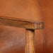 Armchair Brown Real Leather with Acacia Wood Gl8536