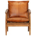 Armchair Brown Real Leather with Acacia Wood Gl8536