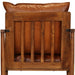 Armchair Brown Real Leather with Acacia Wood Gl8536
