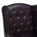 Armchair with Footstool Dark Brown Faux Leather Gl8896