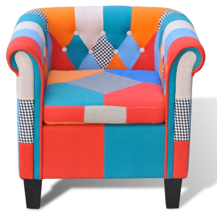 Armchair With Patchwork Design Fabric Gl8851