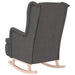 Armchair With Solid Rubber Wood Rocking Legs Dark Grey