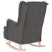 Armchair with Solid Rubber Wood Rocking Legs Dark Grey