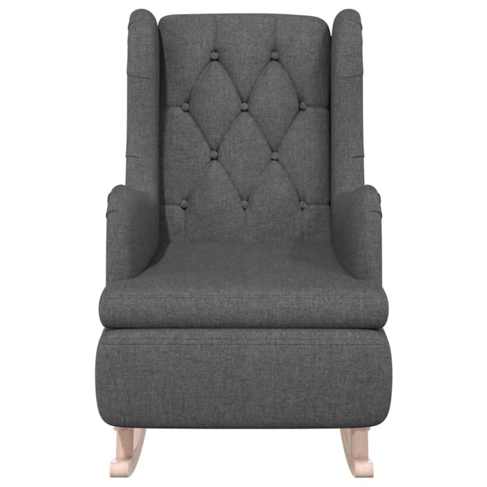 Armchair with Solid Rubber Wood Rocking Legs Dark Grey