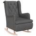 Armchair With Solid Rubber Wood Rocking Legs Dark Grey