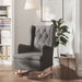 Armchair with Solid Rubber Wood Rocking Legs Dark Grey