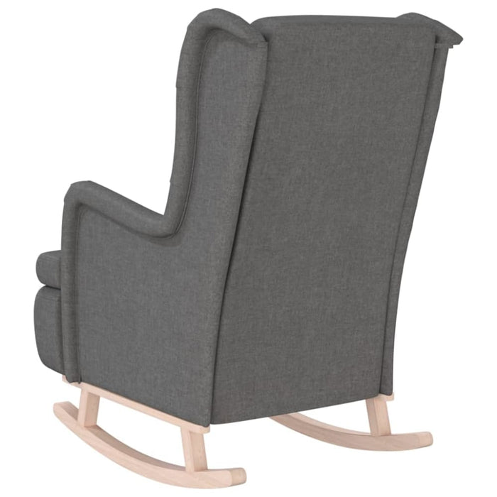 Armchair With Solid Rubber Wood Rocking Legs Light Grey