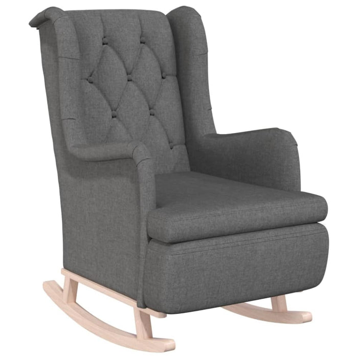 Armchair with Solid Rubber Wood Rocking Legs Light Grey