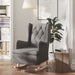 Armchair With Solid Rubber Wood Rocking Legs Light Grey
