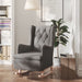 Armchair with Solid Rubber Wood Rocking Legs Light Grey