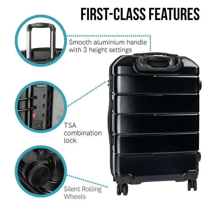 Artemis 28in Hard Shell Suitcase Abs + pc Jet Black