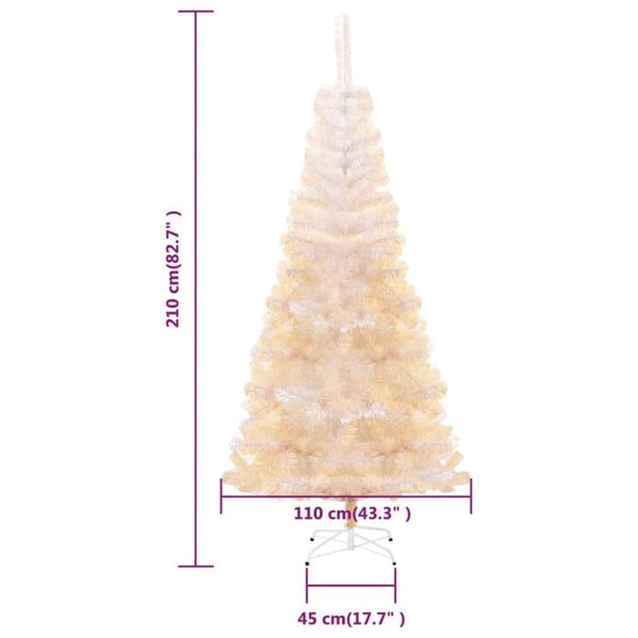 Artificial Christmas Tree with Iridescent Tips White 210 Cm