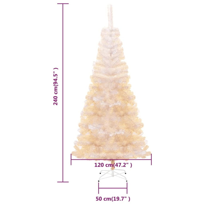 Artificial Christmas Tree with Iridescent Tips White 240 Cm