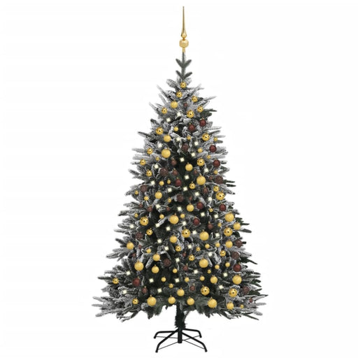 Artificial Christmas Tree Led&ball Set&flocked Snow 210cm