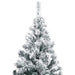 Artificial Christmas Tree Leds&ball Set&flocked Snow Green