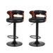Artiss Set of 2 Bar Stools Kitchen Wooden Gas Lift Pu