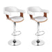 Artiss Set of 2 Wooden Pu Leather Bar Stool - White