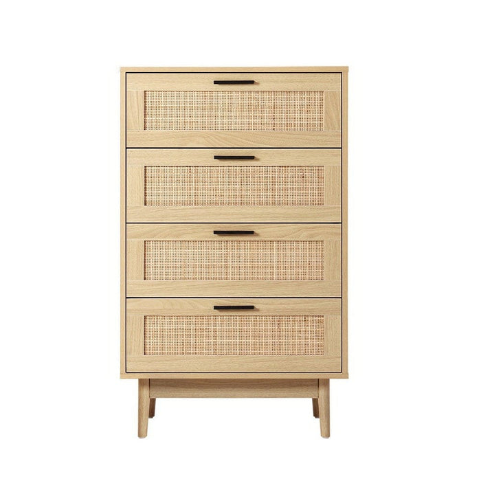 Artiss 4 Chest Of Drawers Rattan Tallboy Cabinet Bedroom