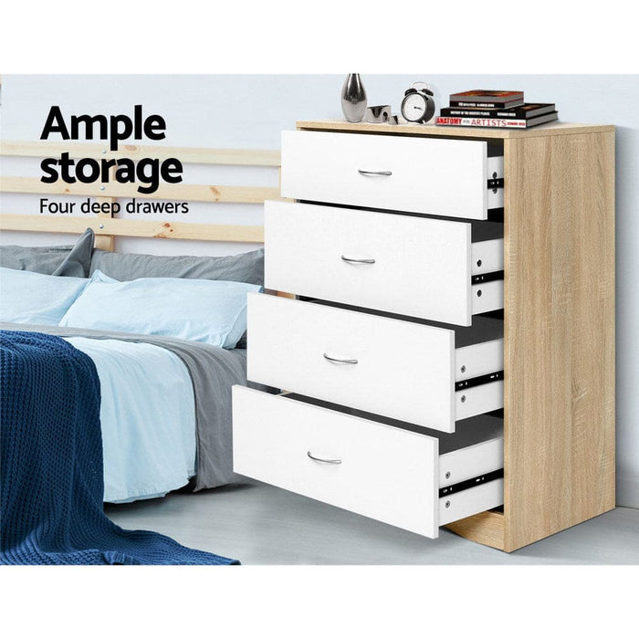 Artiss 4 Chest of Drawers Tallboy Dresser Table Bedroom