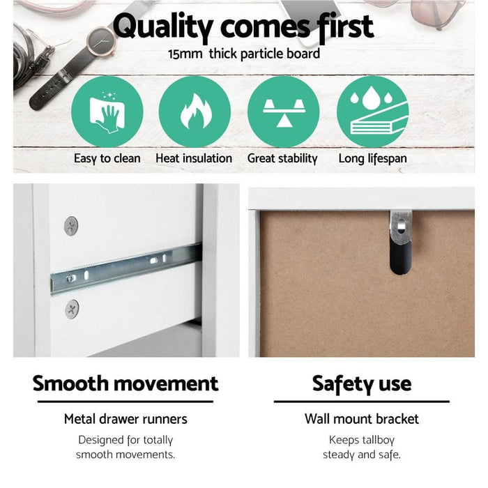 Artiss 6 Chest of Drawers Tallboy Cabinet Storage Dresser