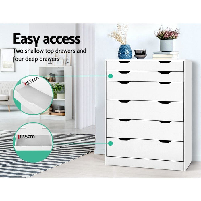 Artiss 6 Chest of Drawers Tallboy Cabinet Storage Dresser