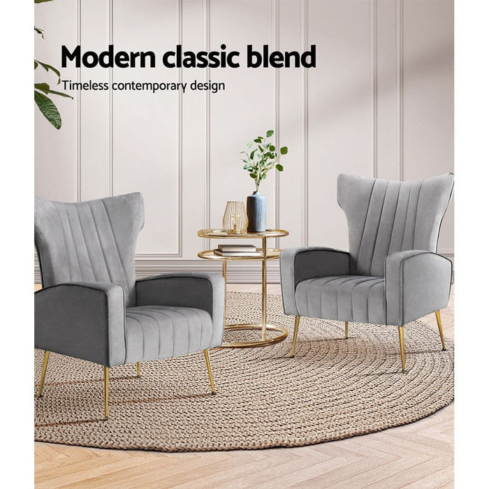 Artiss Armchair Lounge Accent Chairs Armchairs Chair Velvet