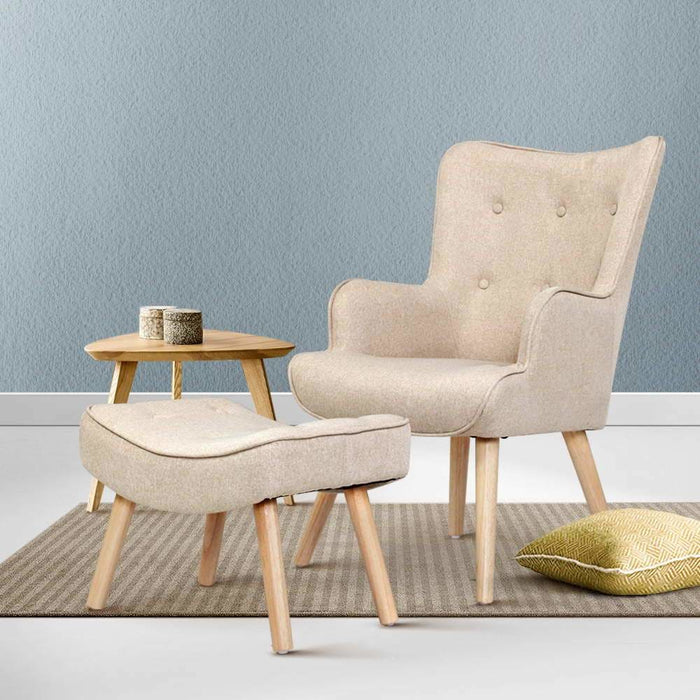 Artiss Armchair Lounge Chair Fabric Sofa Accent Chairs