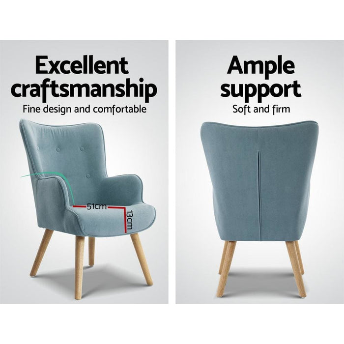 Artiss Armchair Lounge Chair Ottoman Accent Armchairs Sofa