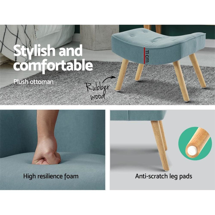 Artiss Armchair Lounge Chair Ottoman Accent Armchairs Sofa