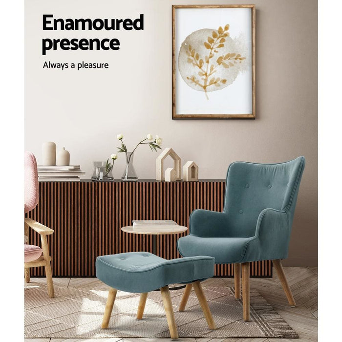 Artiss Armchair Lounge Chair Ottoman Accent Armchairs Sofa