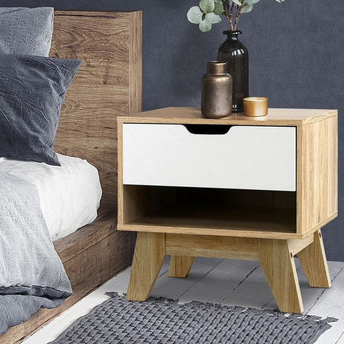 Artiss Bedside Table Drawer Nightstand Shelf Cabinet