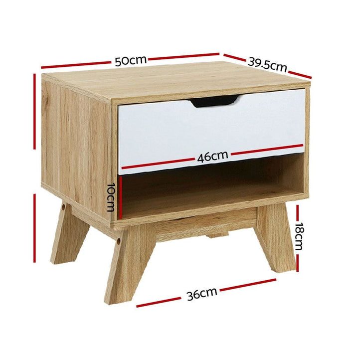 Artiss Bedside Table Drawer Nightstand Shelf Cabinet
