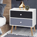 Artiss Bedside Tables Drawers Side Table Nightstand Lamp