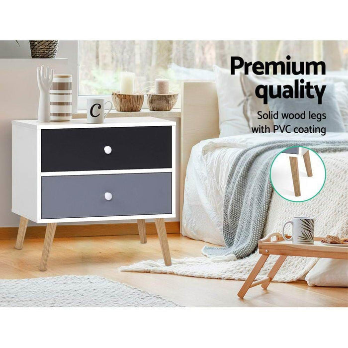 Artiss Bedside Tables Drawers Side Table Nightstand Lamp