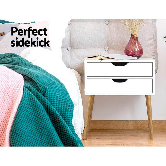 Artiss Bedside Tables Drawers Side Table Nightstand Wood