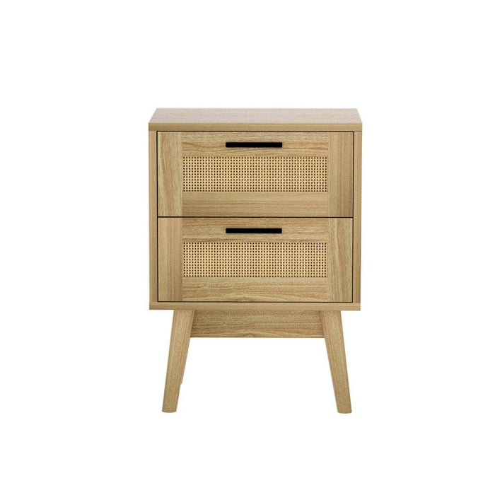 Artiss Bedside Tables Rattan 2 Drawers Side Table