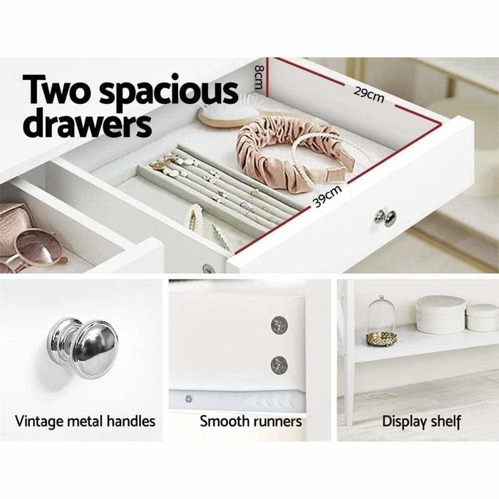 Artiss Console Table Hall Side Entry 2 Drawers Display