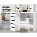Artiss Corner Dressing Table with Mirror Stool White