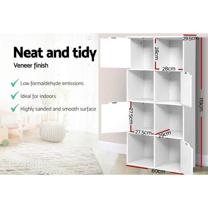 Artiss Display Shelf 8 Cube Storage 4 Door Cabinet Organiser