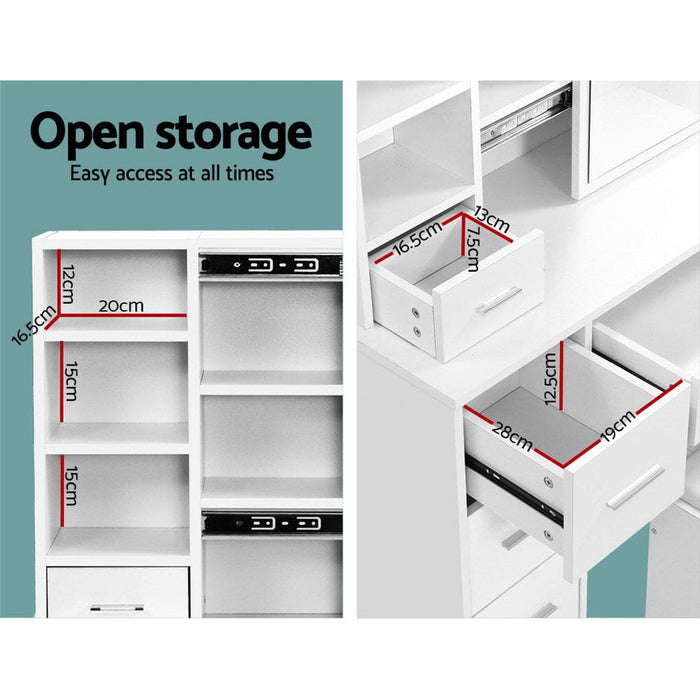 Artiss Dressing Table Stool Mirror Jewellery Cabinet Makeup