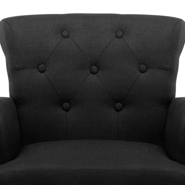 Artiss French Lorraine Chair Retro Wing - Black