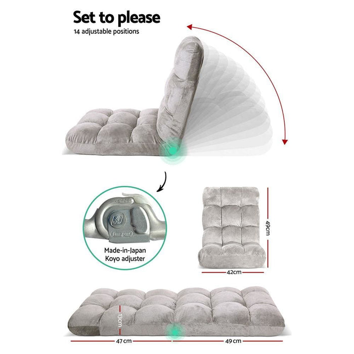 Artiss Lounge Sofa Floor Recliner Futon Chaise Folding