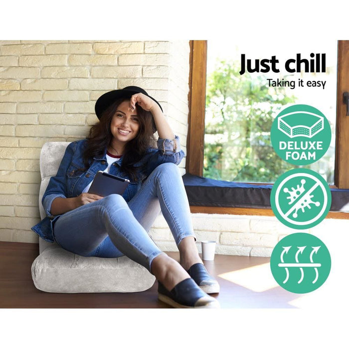 Artiss Lounge Sofa Floor Recliner Futon Chaise Folding