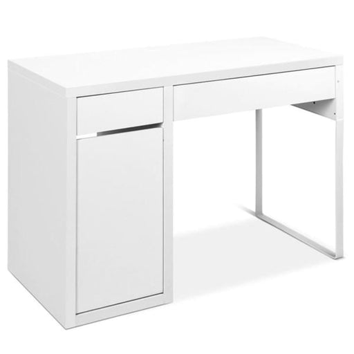 Artiss Metal Desk with Storage Cabinets - White