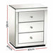 Artiss Mirrored Bedside Table Drawers Furniture Mirror
