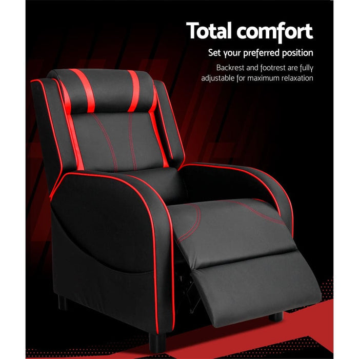 Artiss Recliner Chair Gaming Racing Armchair Lounge Sofa