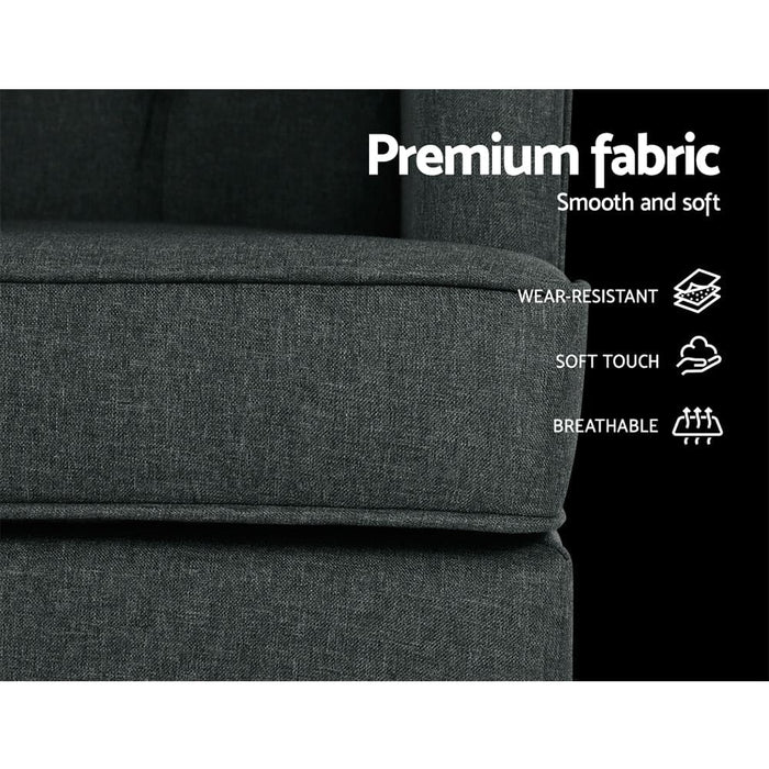 Artiss Rocking Armchair Feeding Chair Fabric Armchairs