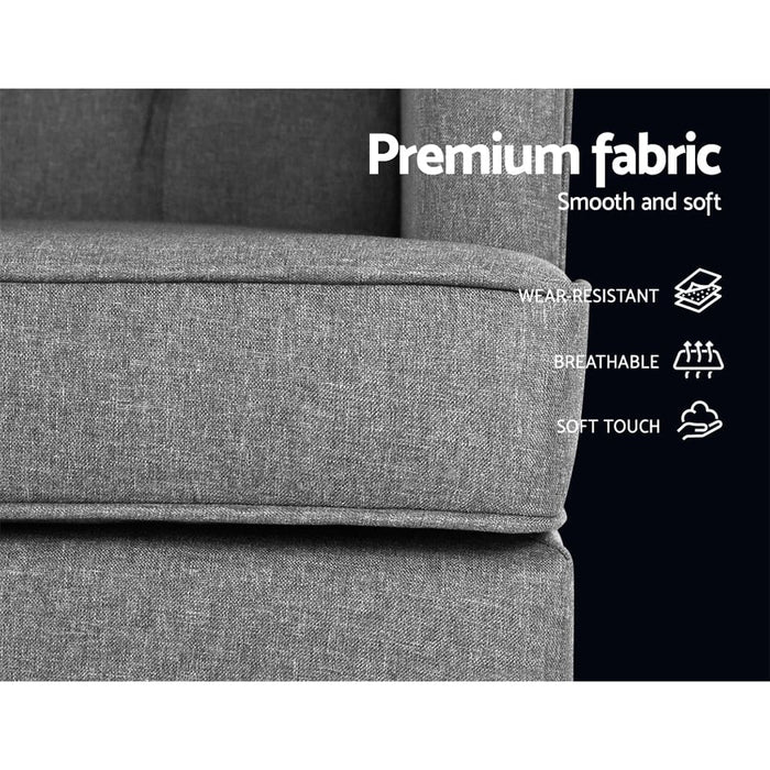 Artiss Rocking Armchair Feeding Chair Linen Fabric