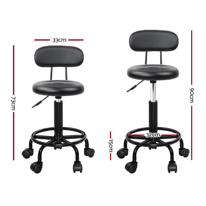 Goslash Picks Artiss Salon Stool Swivel Chairs with Back