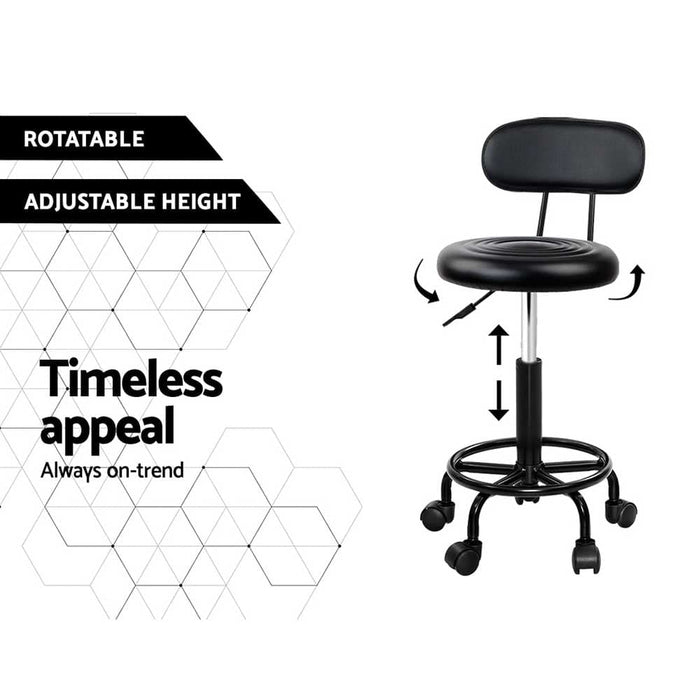 Goslash Picks Artiss Salon Stool Swivel Chairs with Back